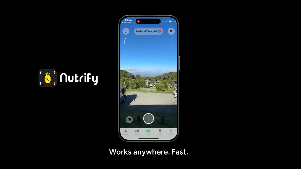 nutrify making a prediction on food on top of a mountain
